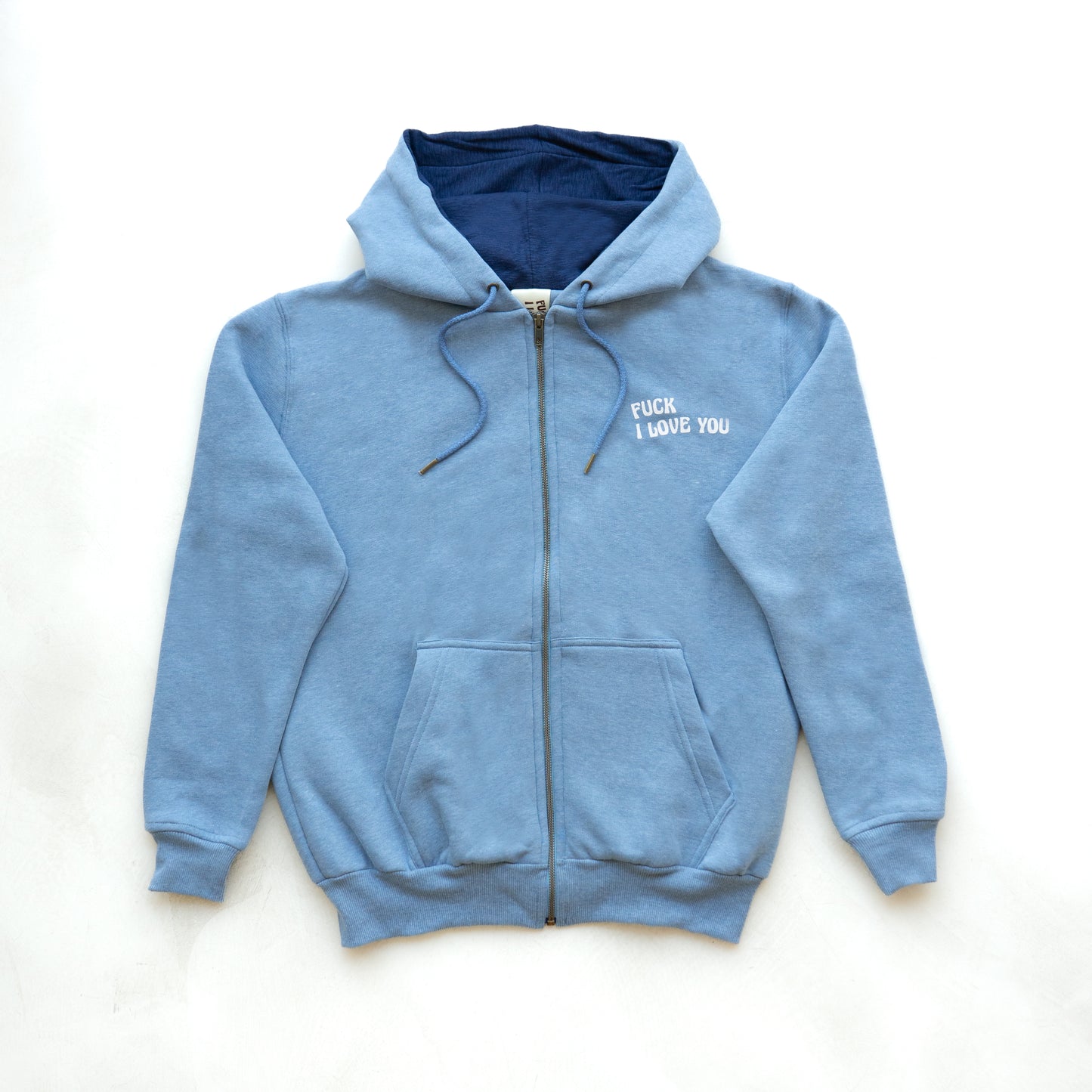 Zip Sky blue Hoodie